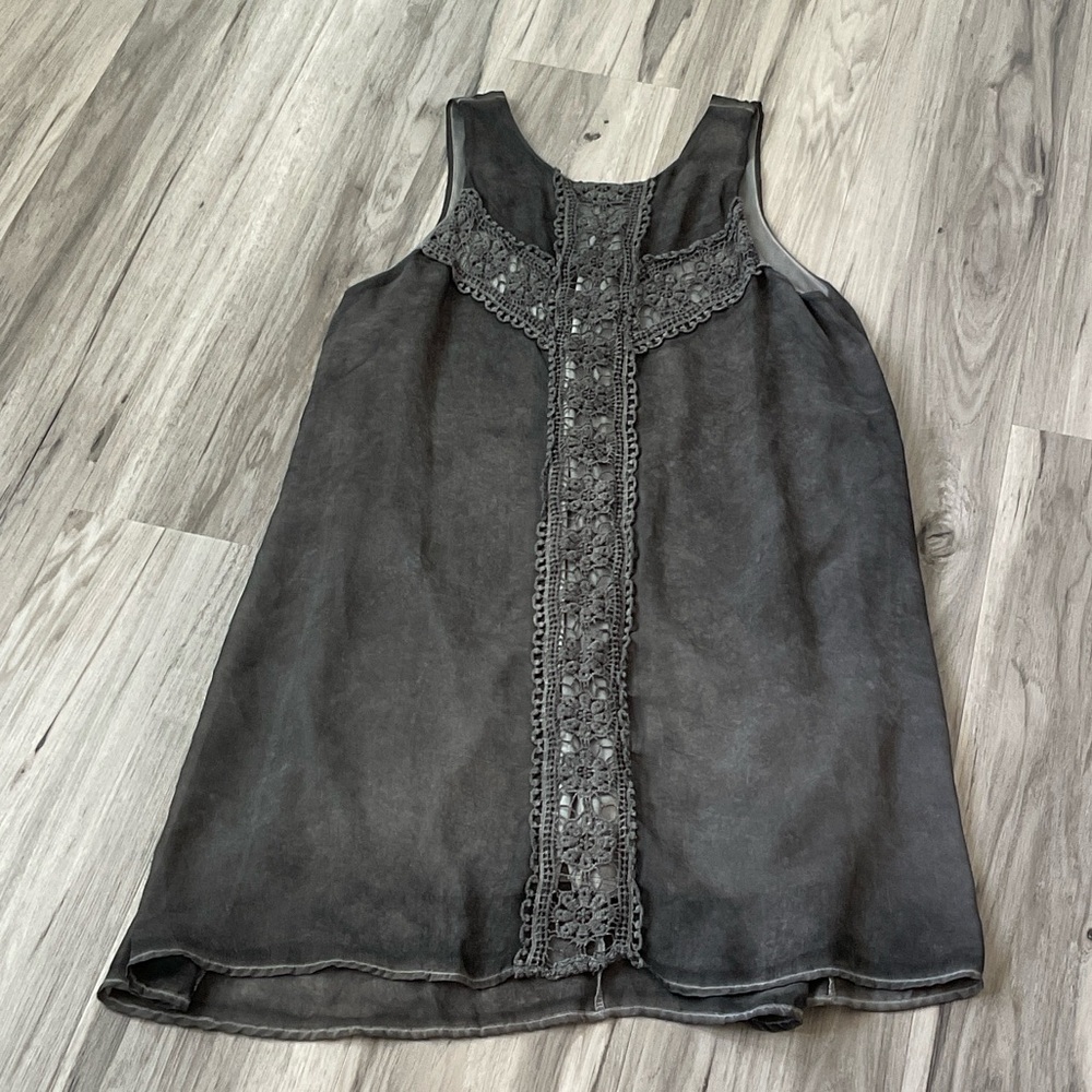 Altar'd State Gray Sleeveless Lace Mini Dress size L